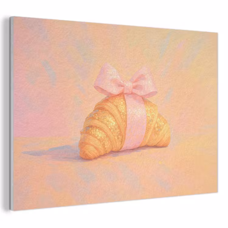 Akoestisch schilderij - Croissant - Strik - Roze — 1