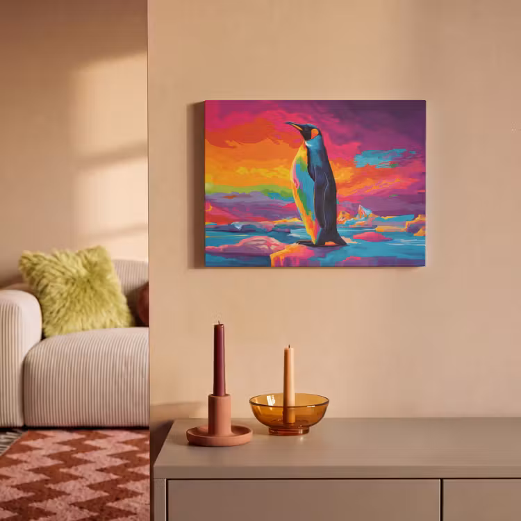 Akoestisch schilderij - Ijsschots - Pinguïn - Abstract - Lucht — 2