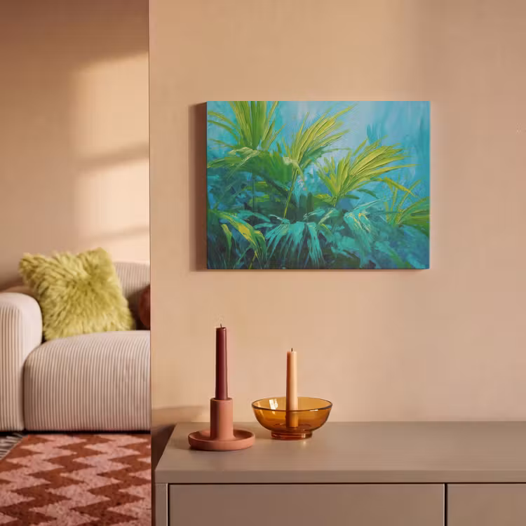 Akoestisch schilderij - Bladeren - Groen - Schilderij - Abstract — 2