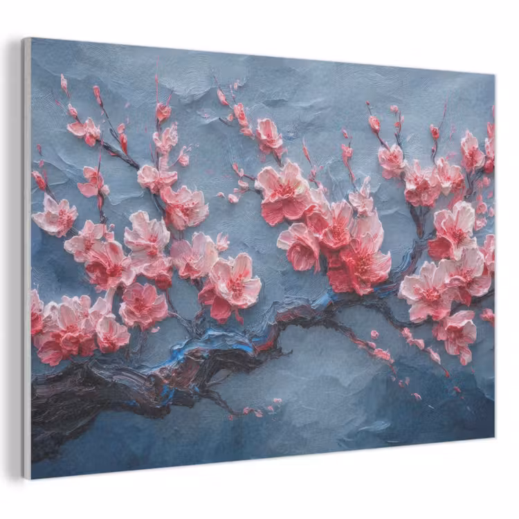 Akoestisch schilderij - Bloesem - Bloem - Roze - Tak — 1