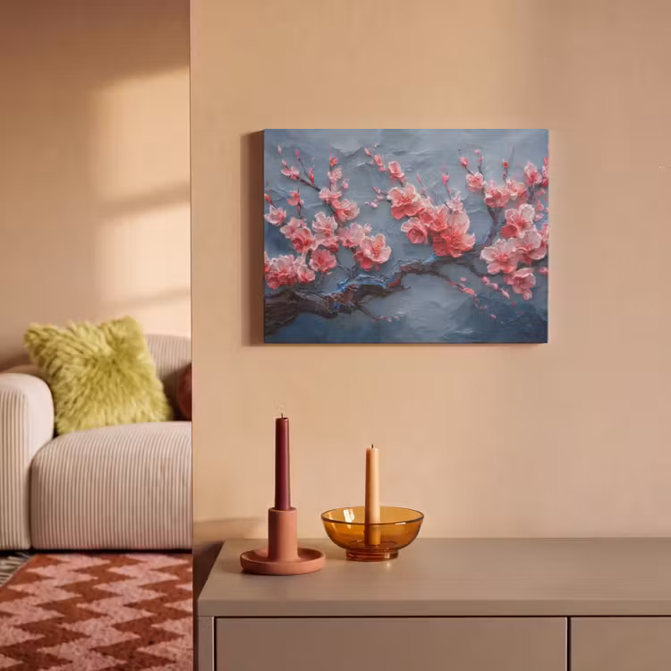 Akoestisch schilderij - Bloesem - Bloem - Roze - Tak — 2