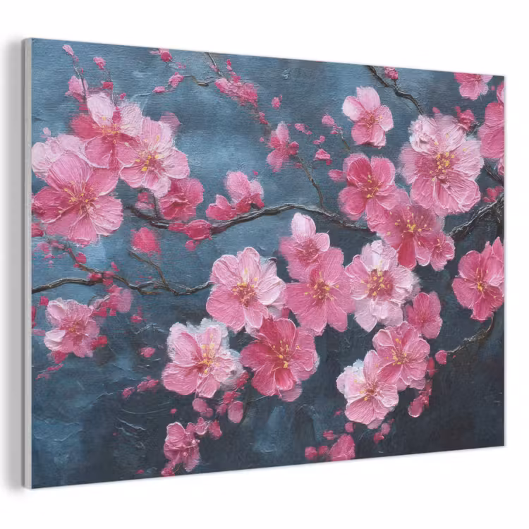 Akoestisch schilderij - Bloem - Bloesems - Roze - Abstract — 1