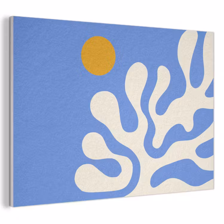 Akoestisch schilderij - Minimalistisch - Organisch patroon - Blauw — 1