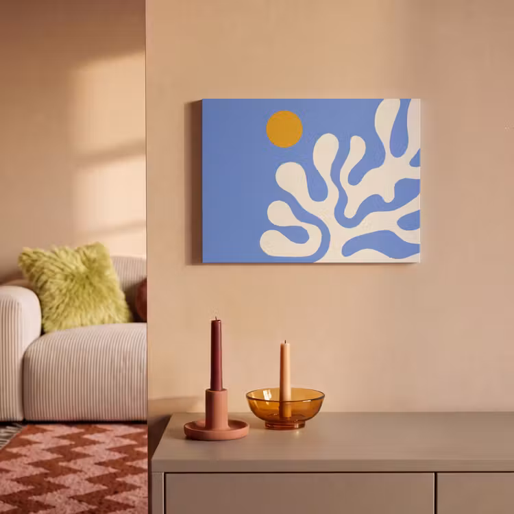 Akoestisch schilderij - Minimalistisch - Organisch patroon - Blauw — 2