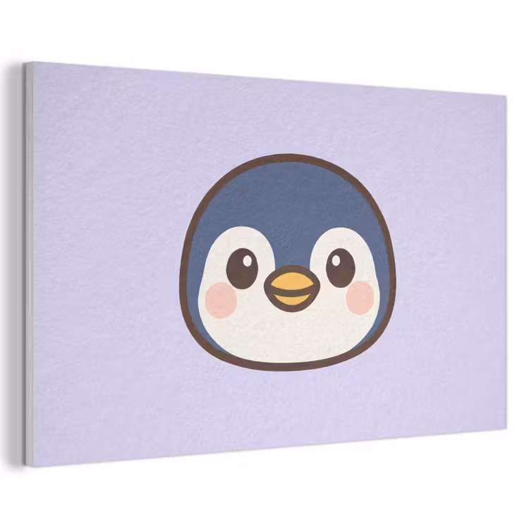 Akoestisch schilderij - Pinguïn - Paars - Schattig
