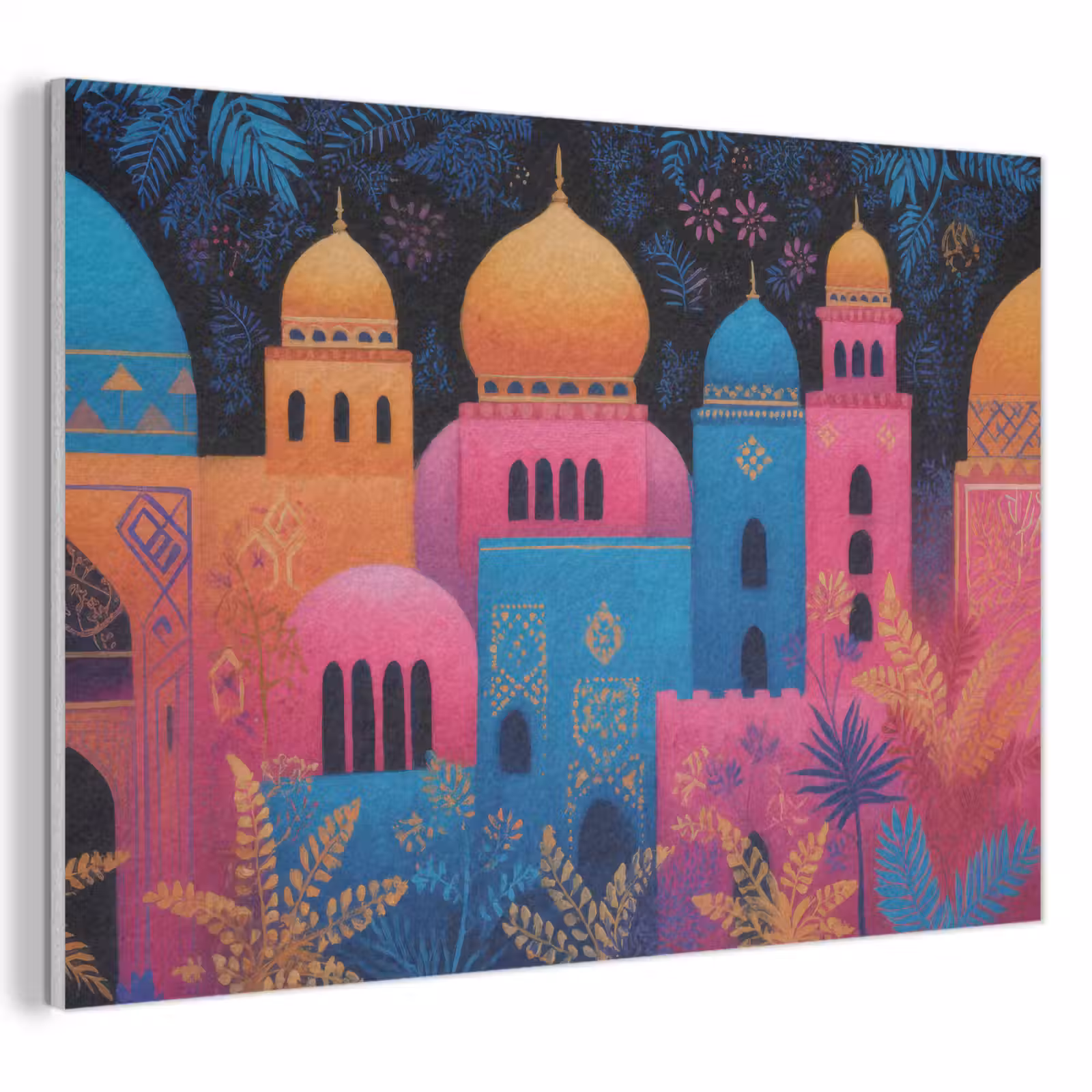 Akoestisch schilderij - Kleurrijk - Stad - Nacht - Islamitisch — 1