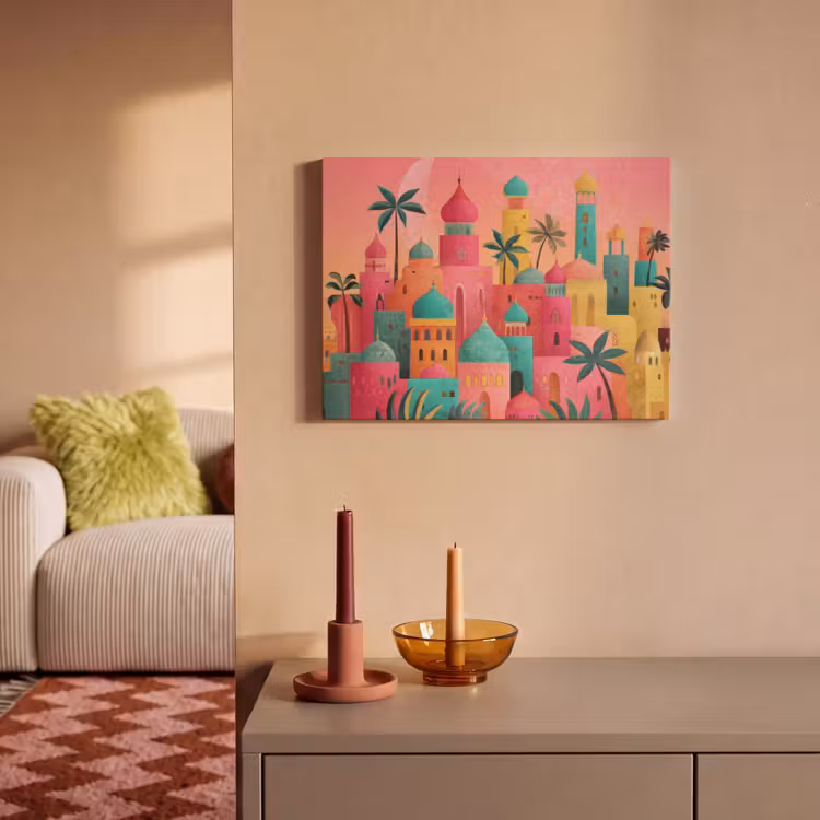 Akoestisch schilderij - Kleurrijk - Palmbomen - Islamitisch — 2