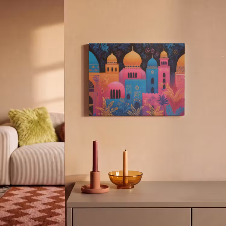 Akoestisch schilderij - Kleurrijk - Stad - Nacht - Islamitisch — 2