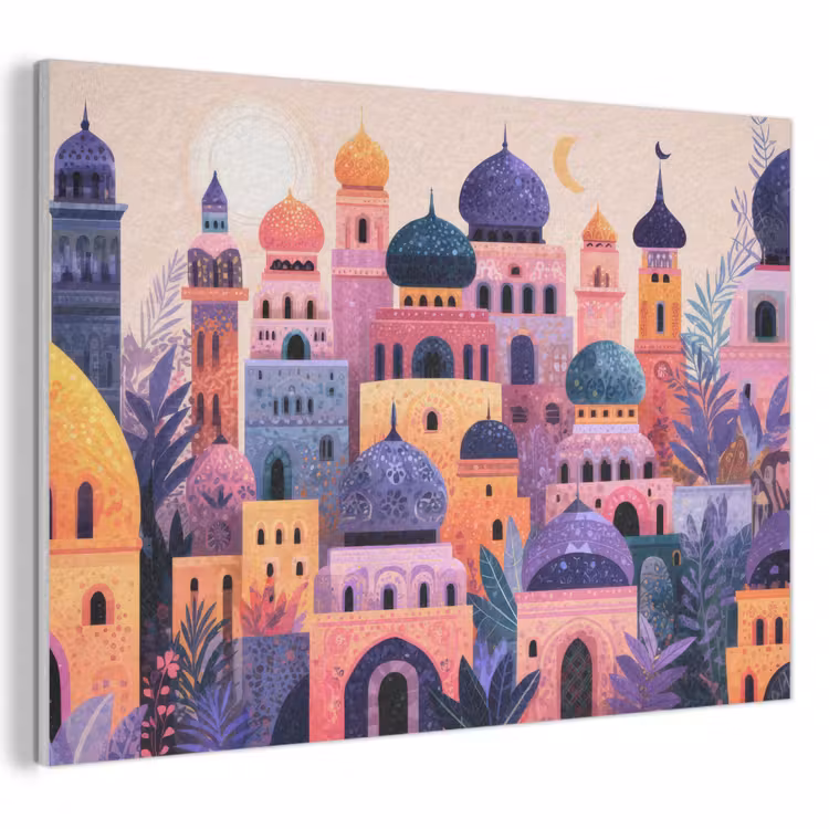 Akoestisch schilderij - Kleurrijke stad - Zon - Islamitisch — 1