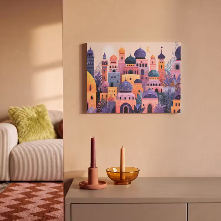 Akoestisch schilderij - Kleurrijke stad - Zon - Islamitisch — 2