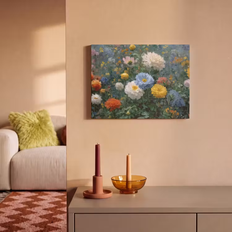 Akoestisch schilderij - Close-up - Veld - Bloemen - Kleurrijk — 2