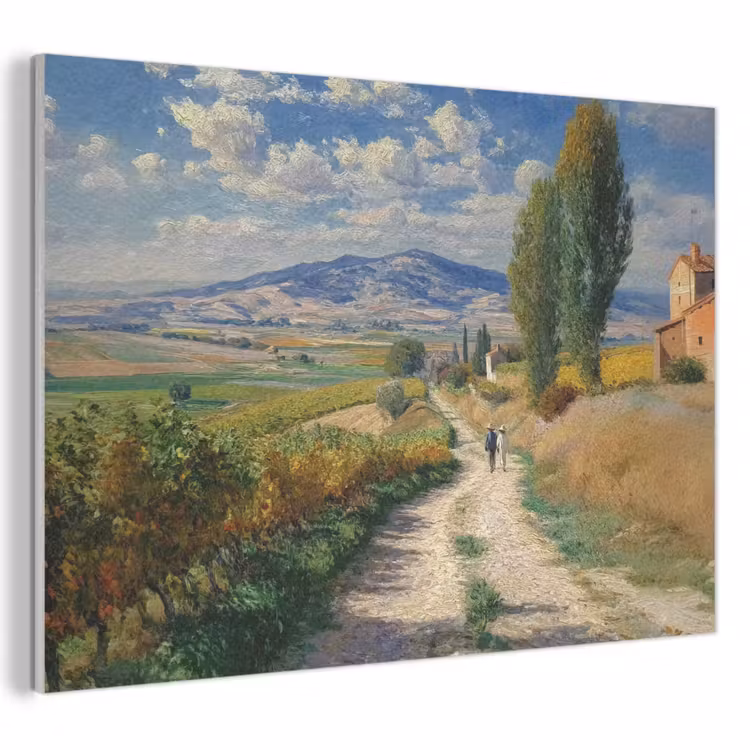 Akoestisch schilderij - Mensen - Wandelen - Zandpad - Velden — 1