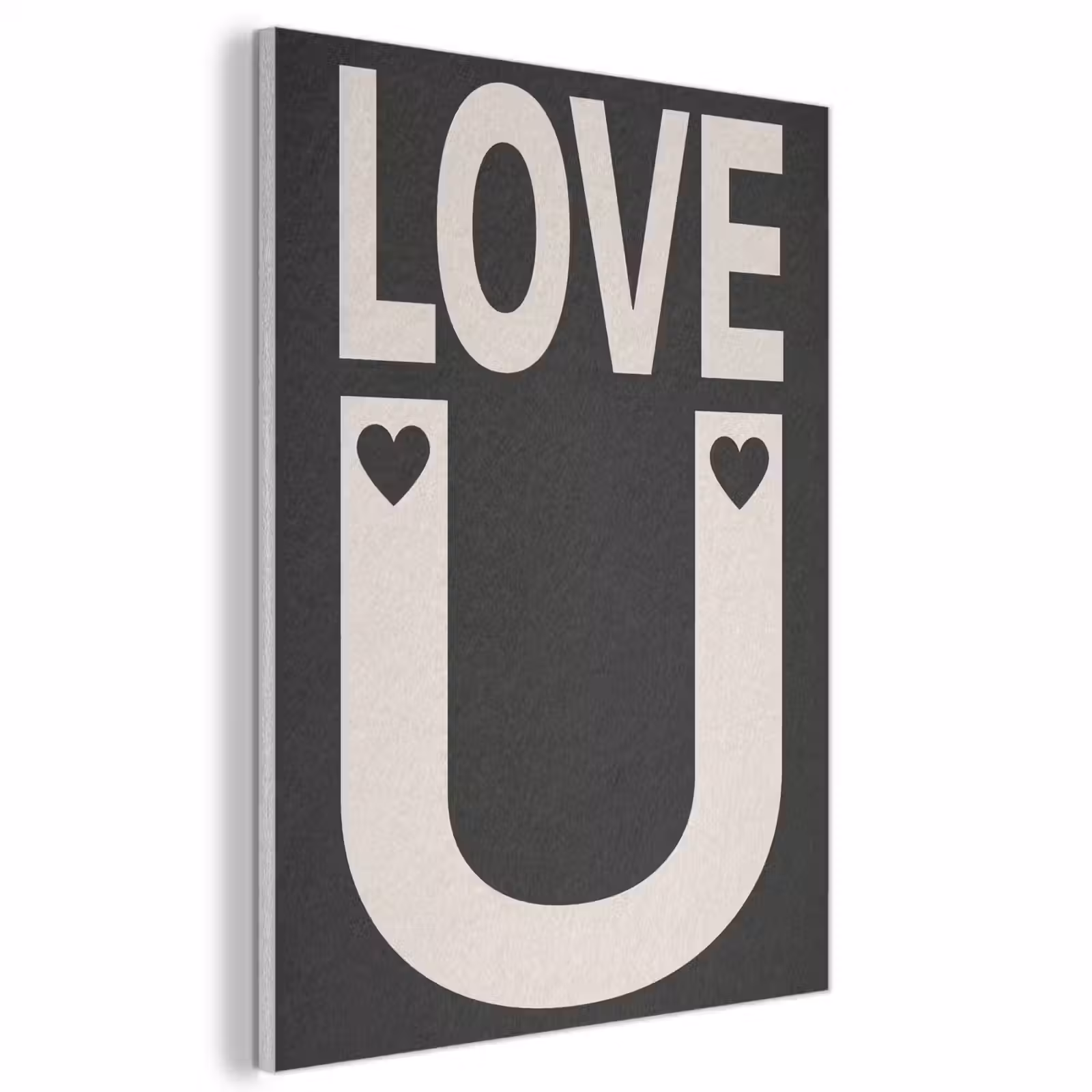 Akoestisch schilderij - Love - Zwart - Minimalistisch — 1
