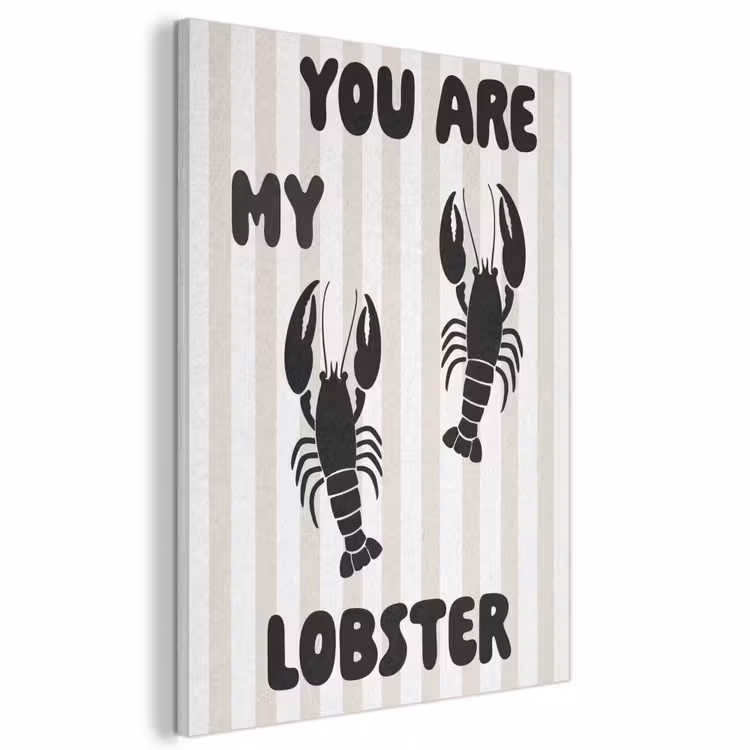 Akoestisch schilderij - Lobster - Beige - Minimalistisch — 1