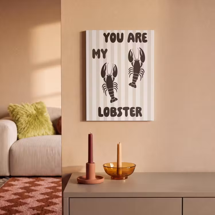 Akoestisch schilderij - Lobster - Beige - Minimalistisch — 2