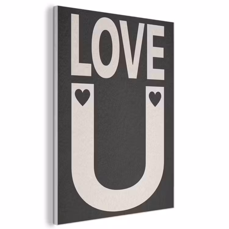 Akoestisch schilderij - Love - Zwart - Minimalistisch — 1