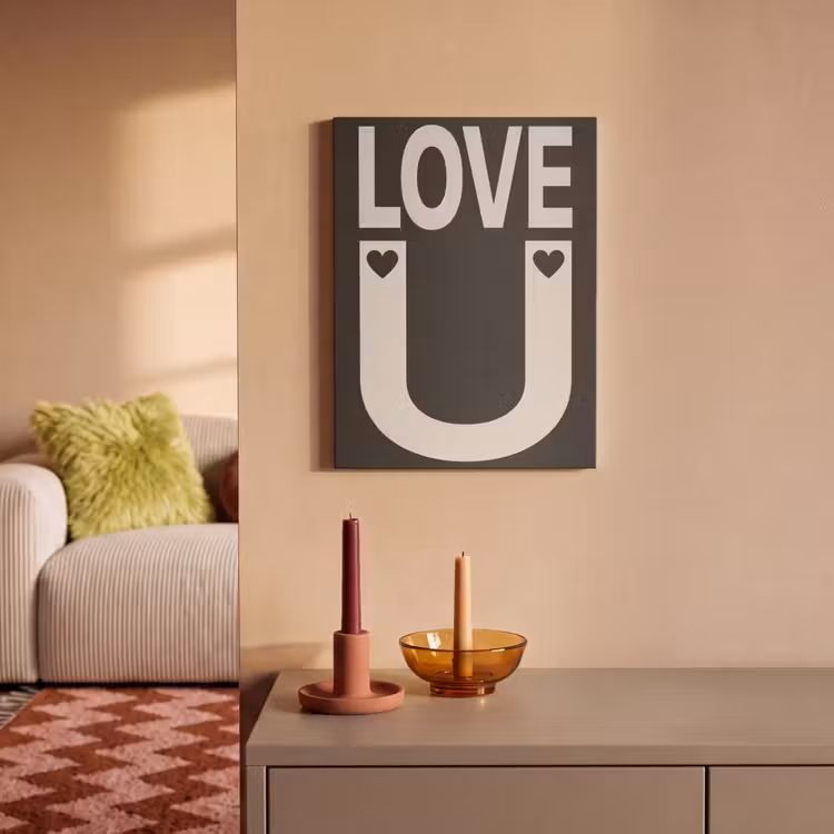 Akoestisch schilderij - Love - Zwart - Minimalistisch — 2