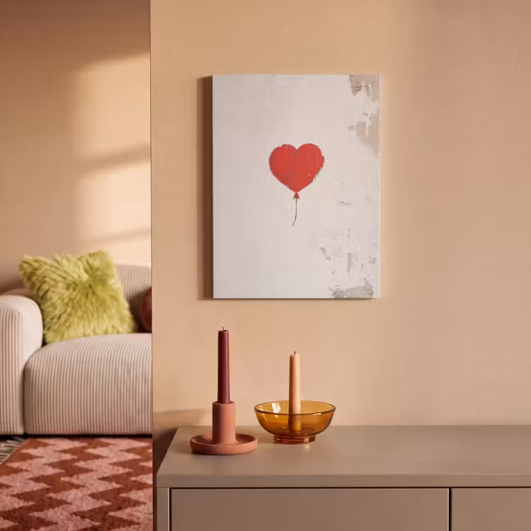 Akoestisch schilderij - Ballon - Rood - Hart — 2