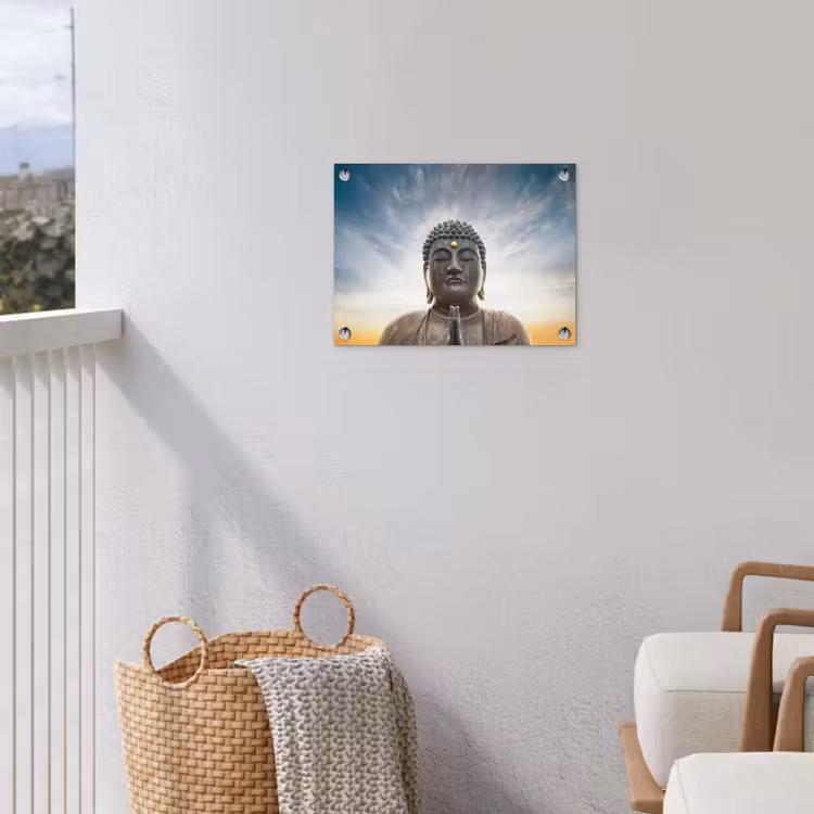 Tuinposter - Boeddha hoofd - Buddha - Lucht - Spiritueel - Meditatie — 3