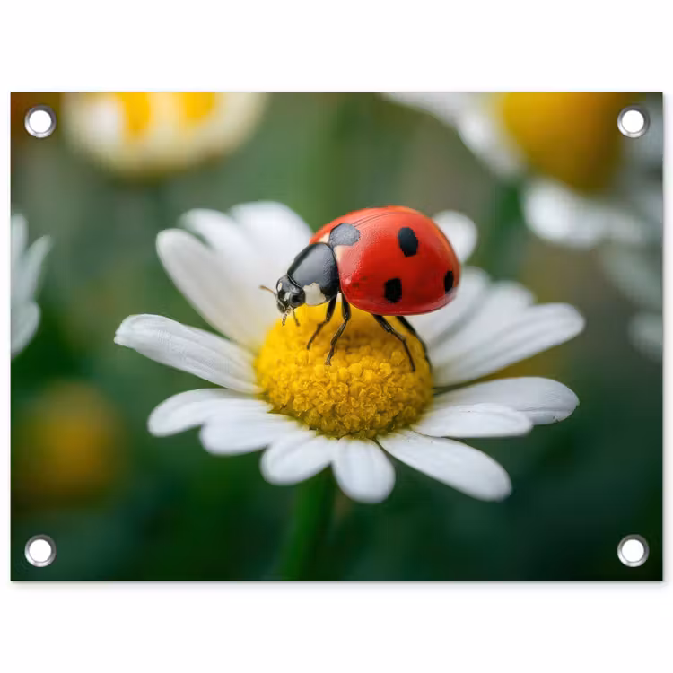Tuinposter - Lieveheersbeestje - Rood - Margriet — 1