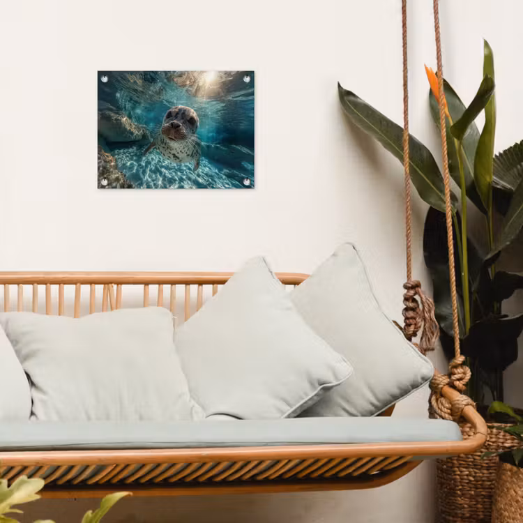Tuinposter - Zeehond - Water - Blauw — 5