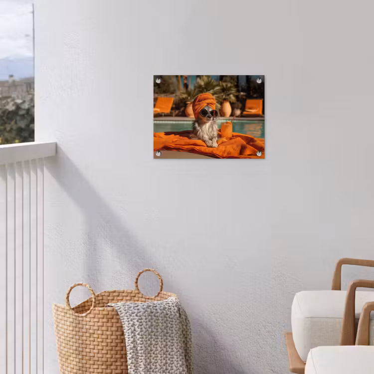 Tuinposter - Chihuahua - Handdoek - Zonnebril - Oranje — 3