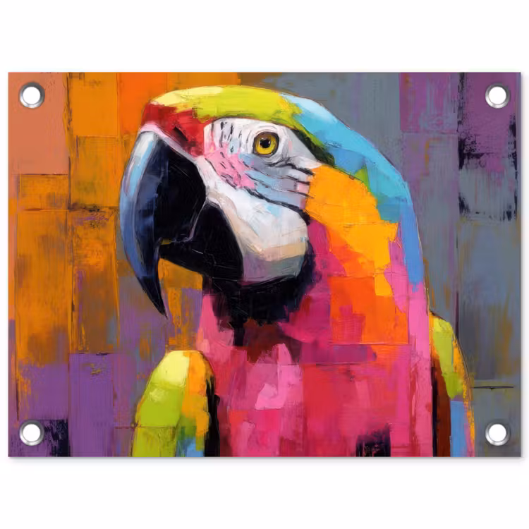 Tuinposter - Papegaai - Kleurrijk - Schilderij - Tropisch — 1