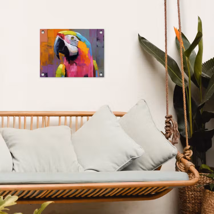 Tuinposter - Papegaai - Kleurrijk - Schilderij - Tropisch — 5