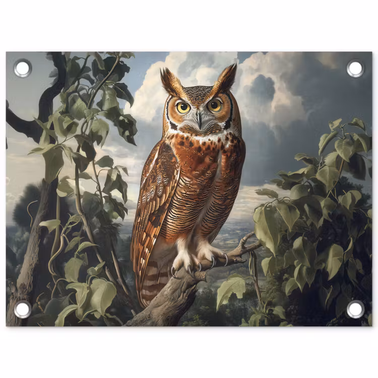 Tuinposter - Uil - Tak - Boom - Veren — 1
