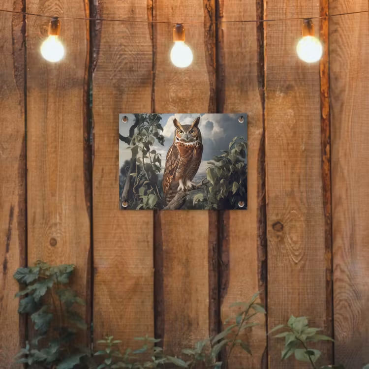 Tuinposter - Uil - Tak - Boom - Veren — 2