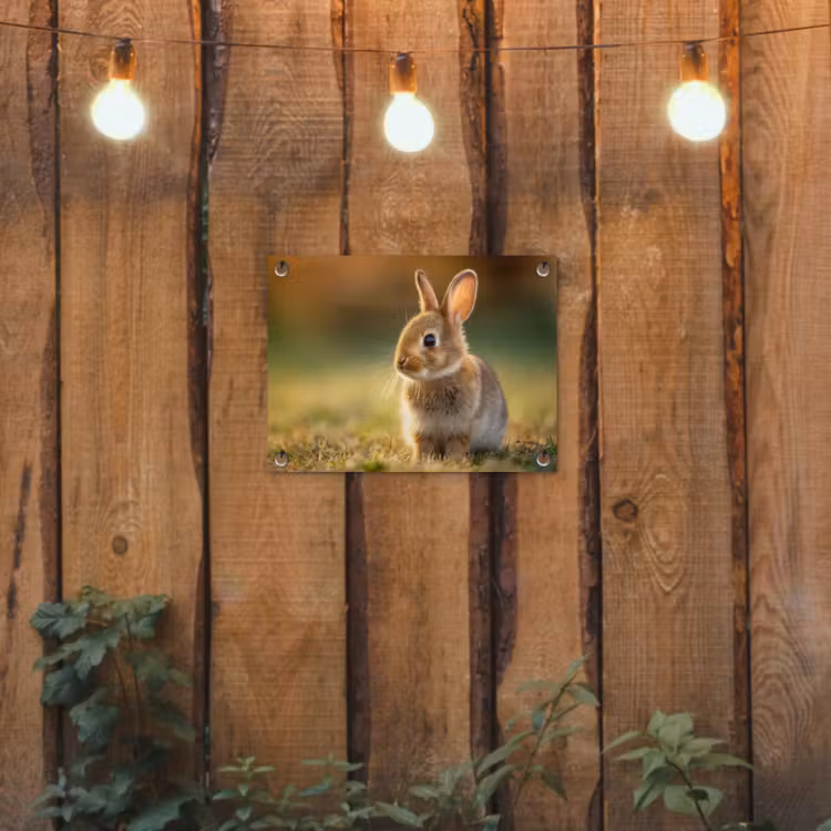 Tuinposter - Konijntje - Bruin - Gras — 2