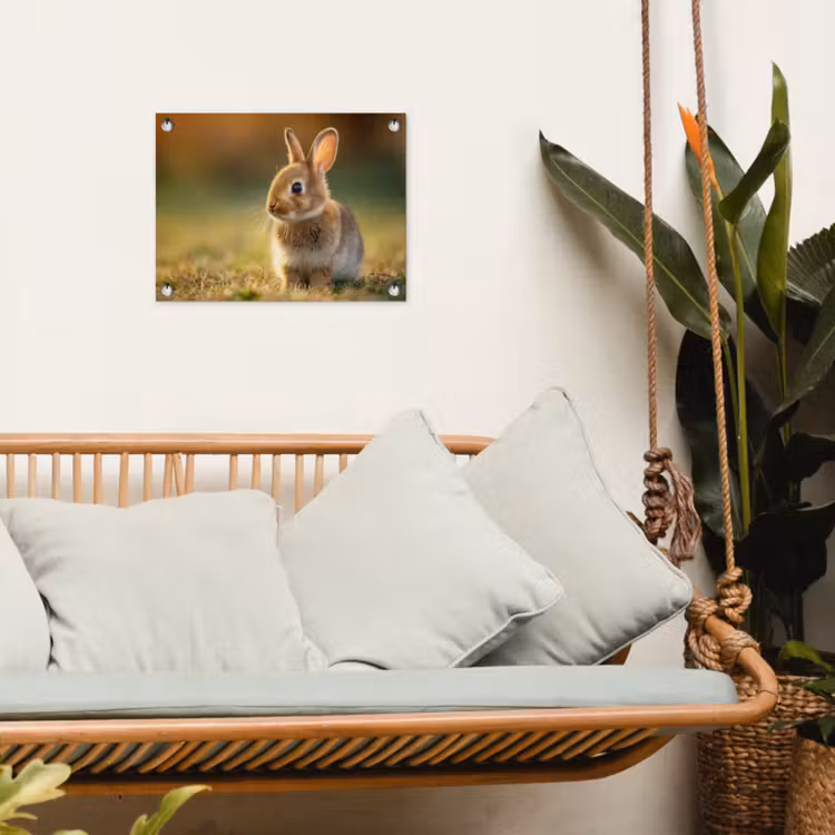 Tuinposter - Konijntje - Bruin - Gras — 5