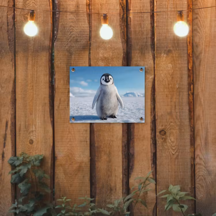 Tuinposter - Pinguïn - Sneeuw - Landschap - Wit — 2