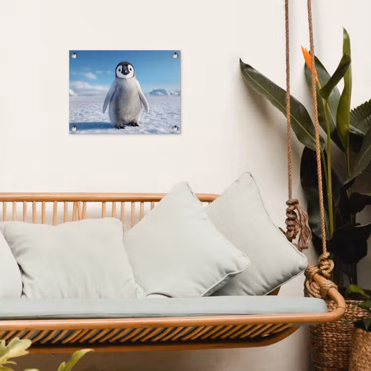 Tuinposter - Pinguïn - Sneeuw - Landschap - Wit — 5