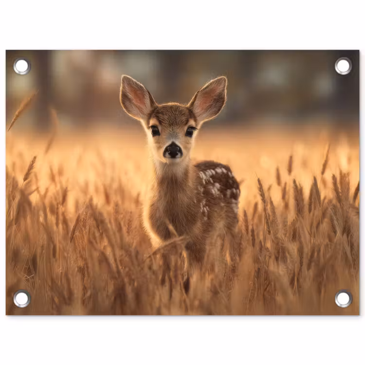 Tuinposter - Hert - Graanveld - Bruin — 1
