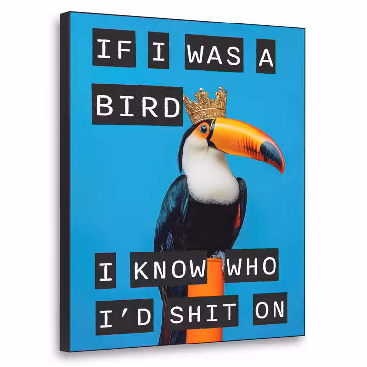 Art Frame - Vogel - Toekan - Blauw - Quotes — 1