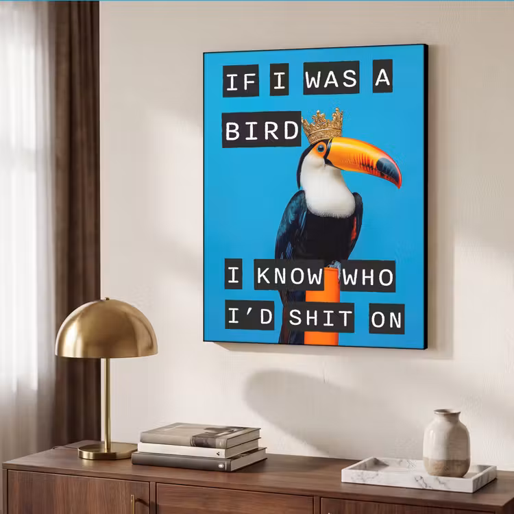 Art Frame - Vogel - Toekan - Blauw - Quotes — 10