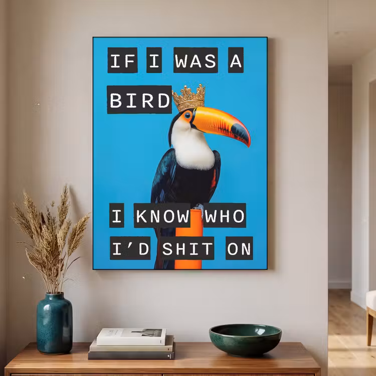 Art Frame - Vogel - Toekan - Blauw - Quotes — 4
