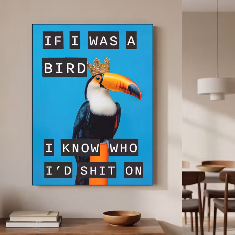 Art Frame - Vogel - Toekan - Blauw - Quotes — 7
