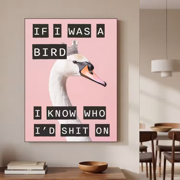 Art Frame - Zwaan - Vogel - Decoratie - Roze — 7