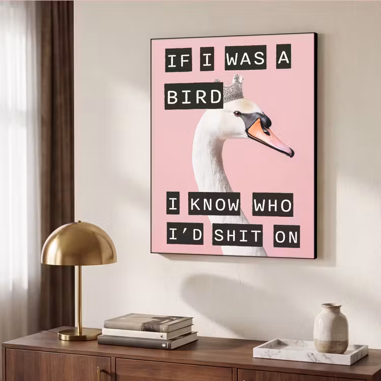 Art Frame - Zwaan - Vogel - Decoratie - Roze — 9