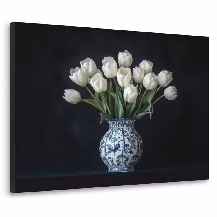Art Frame - Wit - Bloemen - Tulpen - Vaas — 1