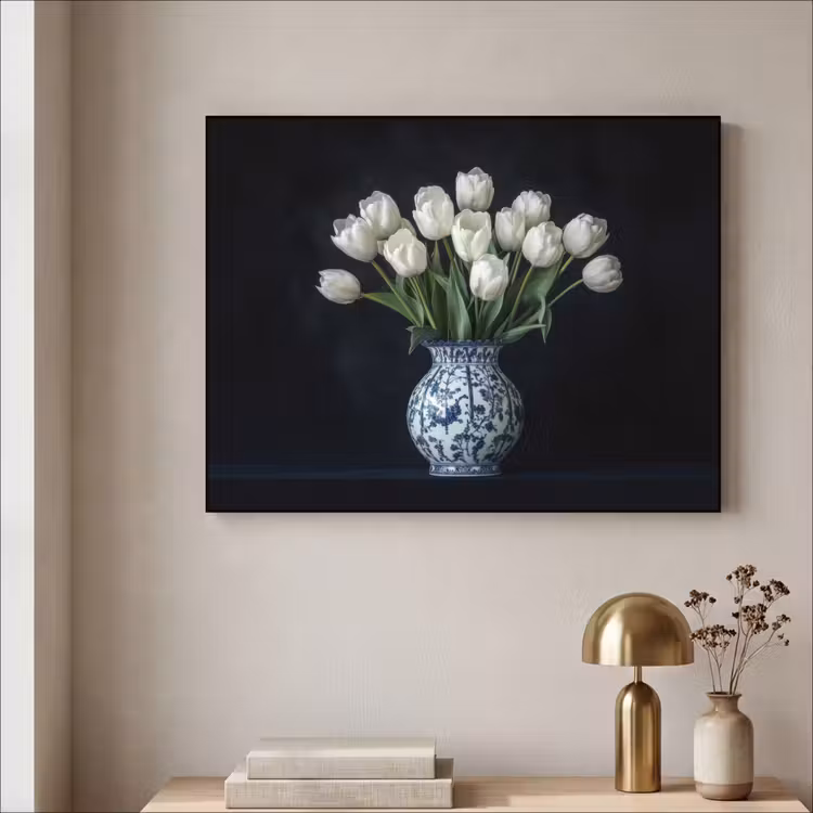 Art Frame - Wit - Bloemen - Tulpen - Vaas — 5