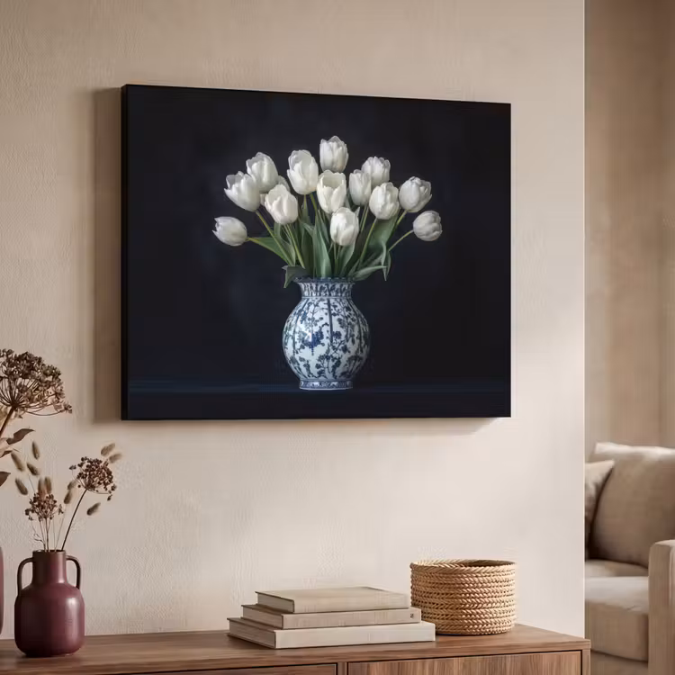 Art Frame - Wit - Bloemen - Tulpen - Vaas — 7