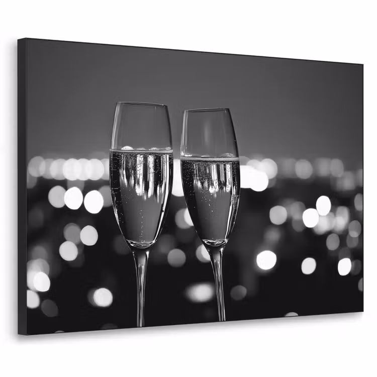 Art Frame - Bubbels - Proosten - Champagneglazen - Stadslichten — 1