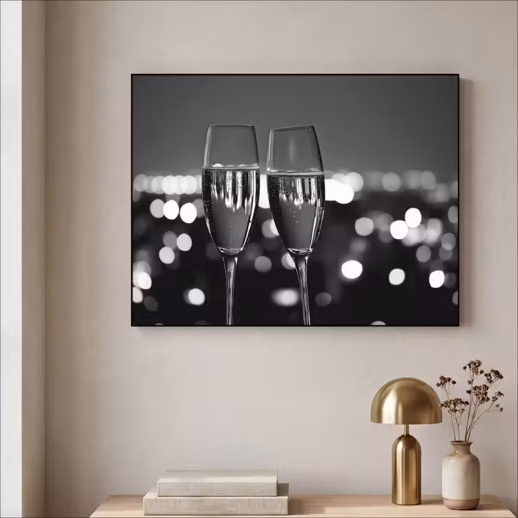 Art Frame - Bubbels - Proosten - Champagneglazen - Stadslichten — 5