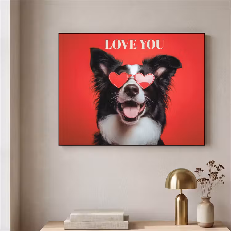 Art Frame - Hond - Hartjesbril - Loveyou - Rood — 5