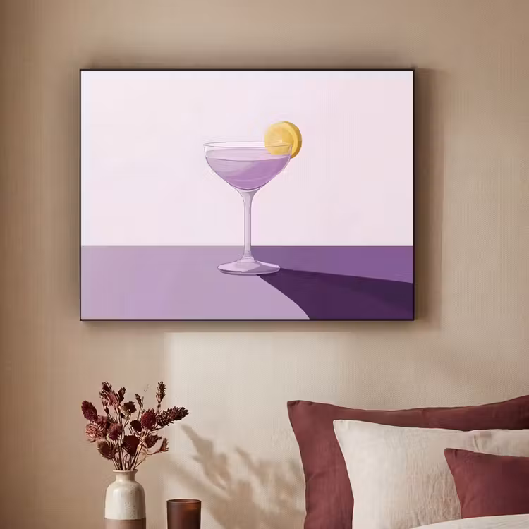 Art Frame - Cocktail - Paars - Minimalistisch - Citroen — 3