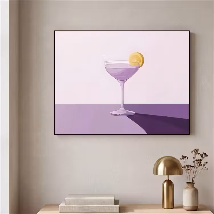Art Frame - Cocktail - Paars - Minimalistisch - Citroen — 5