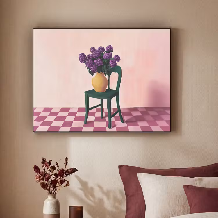 Art Frame - Stoel - Vaas - Bloemen - Geblokt — 3